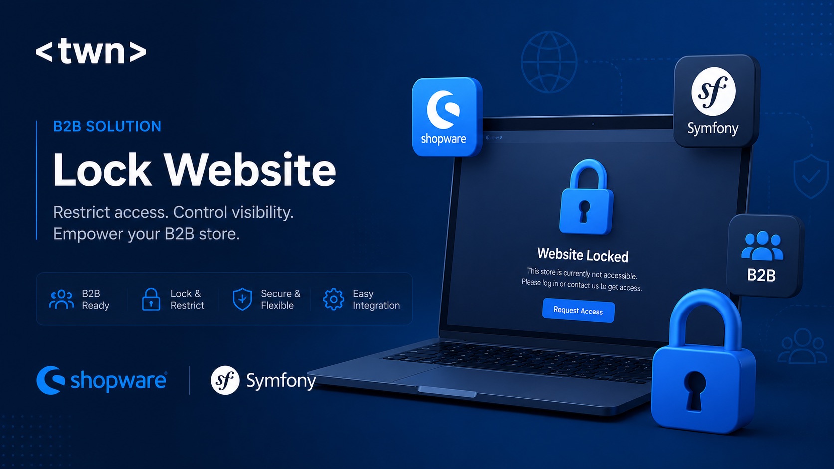 Shopware B2B lock plugin preview